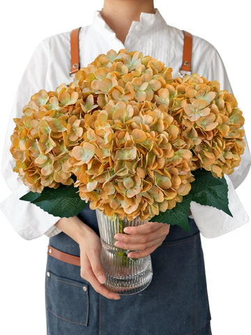 Real Touch Vintage Artificial Hydrangeas, 4PCS 21" Large Boho Fall Faux, Fake for Wedding Bouquet Centerpieces