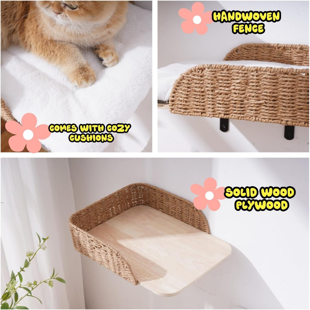 2-Pack Wall Mounted Cat Bed Perch
