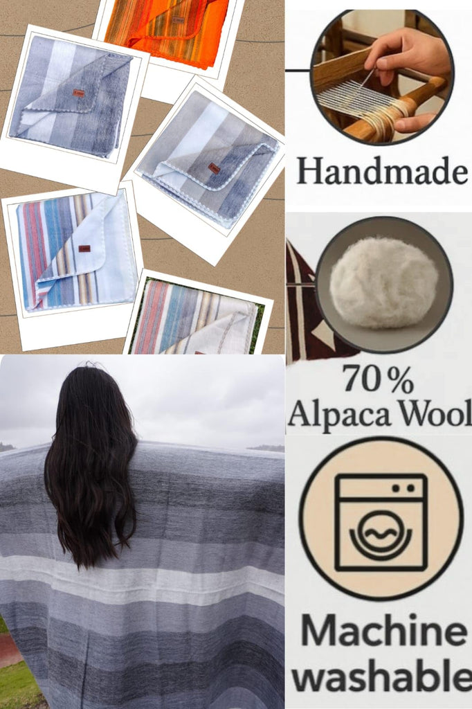 Alpaca Wool Blanket Queen Size 95 x 65 Inches - Ultra Soft, Warm & Lightweight, Reversible, Breathable