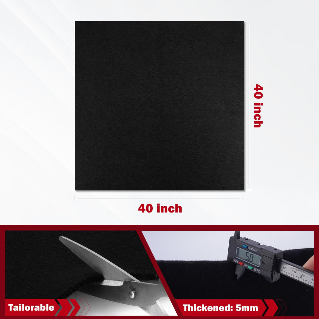 40x40 Inch Large Welding Blanket Fireproof Pad - 5mm Thickened Fire Resistant Carbon Felt Cloth, Flame Retardant