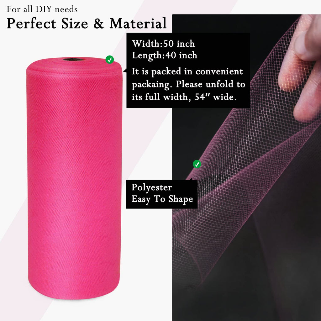 Fuchsia Tulle Fabric 54 Inch X 40 Yards Tulle Roll