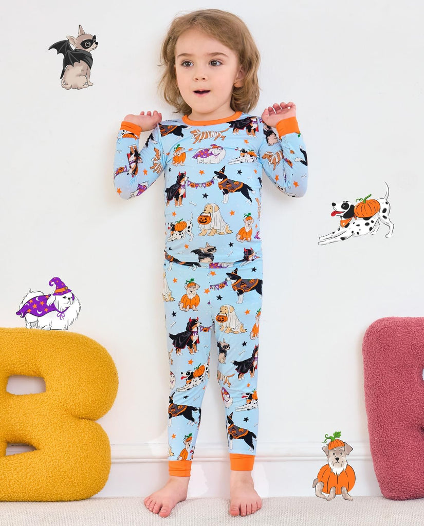 Bamboo Viscose Toddler Kids Pajamas Set, Long Sleeve Boys
