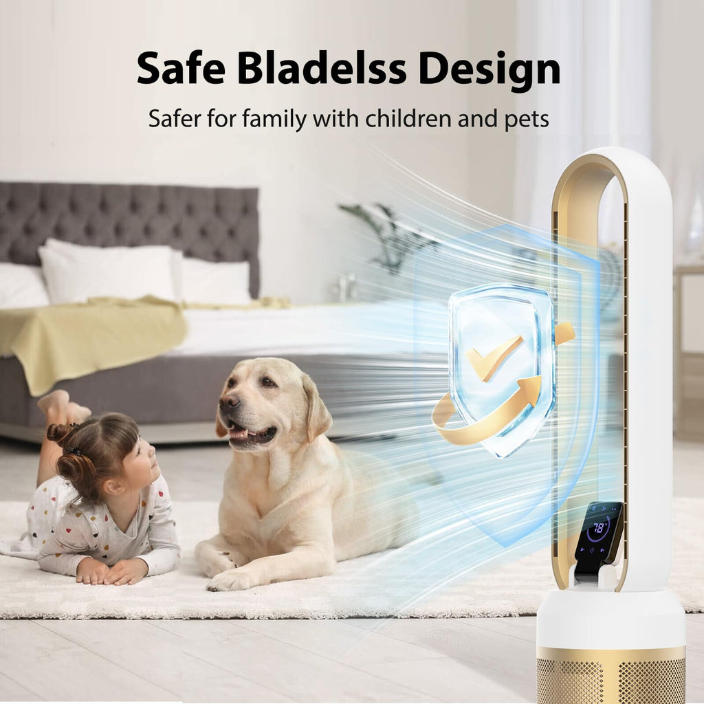 38" Bladeless Fan , Quiet Standing Fans with Remote