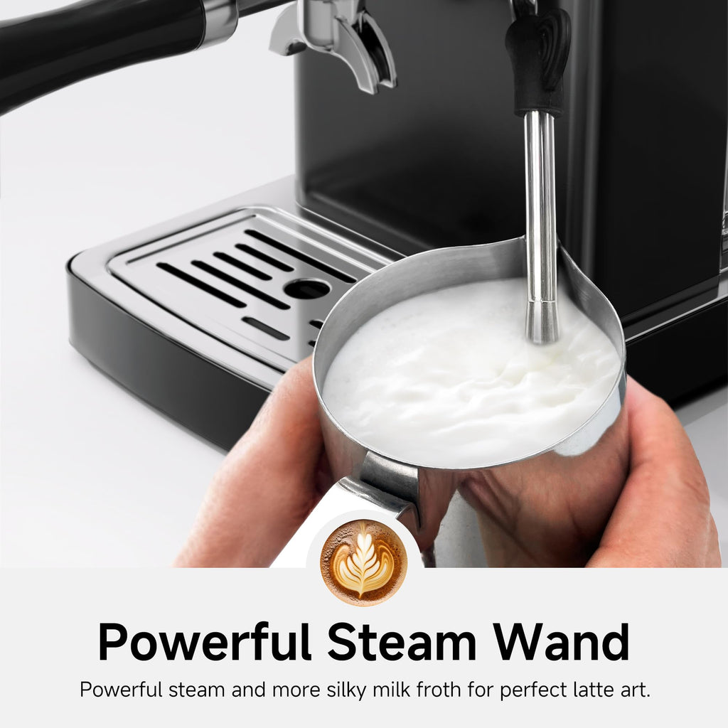 58mm Espresso Machine, Black Stainless Steel, 20bar