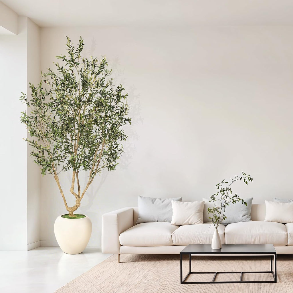 Tall Faux Olive Tree 8ft with 18in Large Exquisite Planter