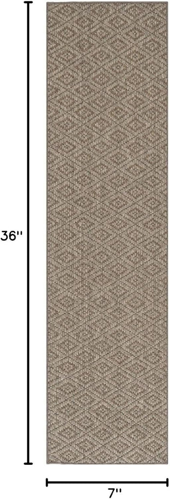 Diamond Collection Accent Rug - 3' x 5', Taupe, Trellis Wool & Sisal Design, Ideal for High Traffic Areas (DMD521A)
