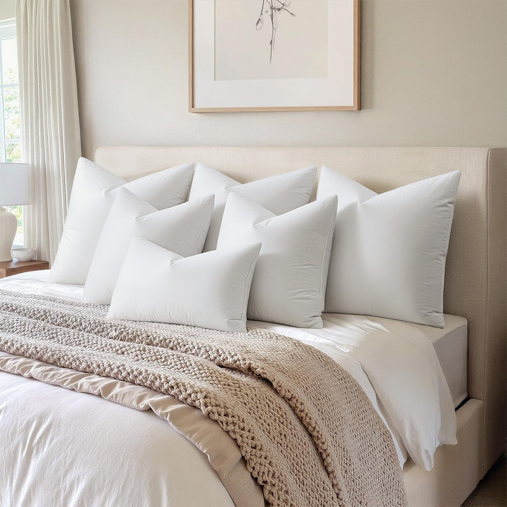 22x22 Pillow Inserts, Premium Feather and Down Pillows - Set of 4