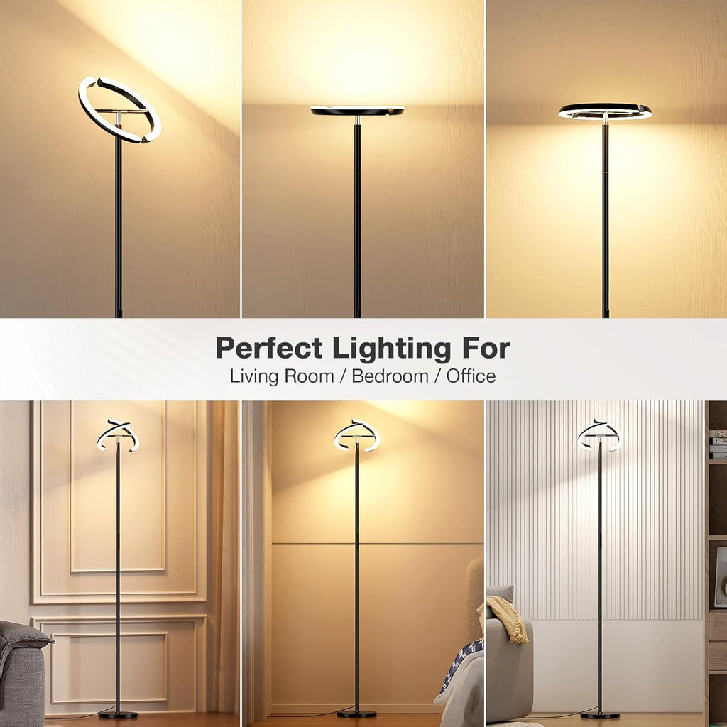 Floor Lamps, 40W/2400LM Rotatable LED Floor Lamp with Touch & Remote Control, 70" Tall Standing Lamp Stepless Dimmable
