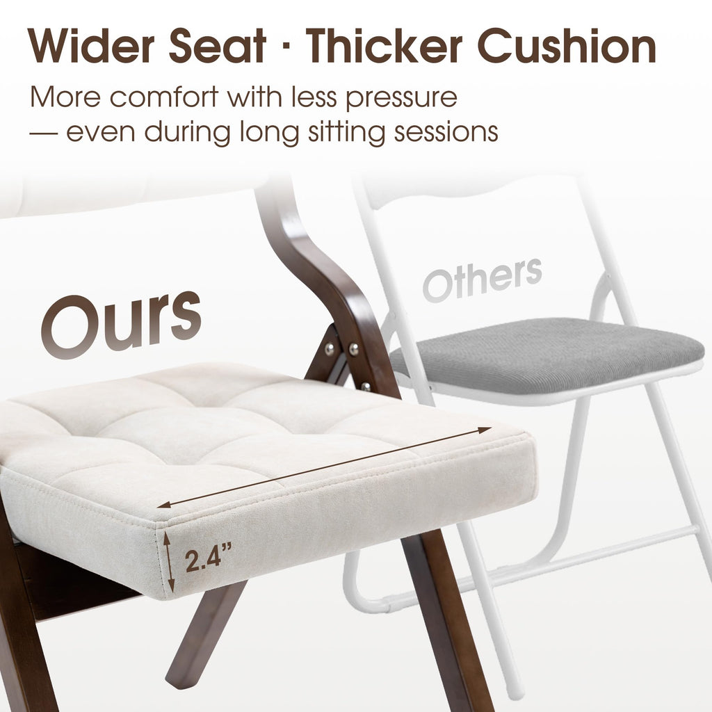 Folding Chair with Cushion, Padded Folding Chair, 4 Pack