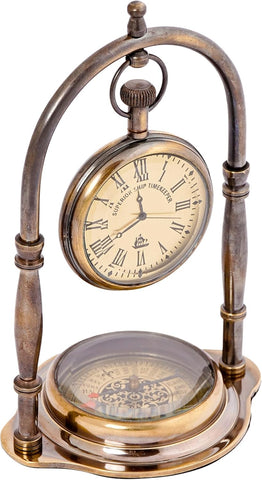 Antique Vintage Small Table Clock | Table Clock for Living Room | Vintage Nautical Design