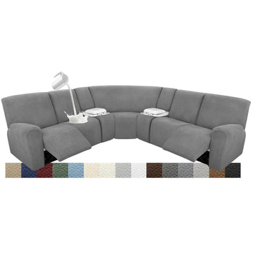 Reclining Sectional Couch Covers Waterproof L Shape Washable Recliner Sofa Cover for L Shaped Sectional Super Stretch