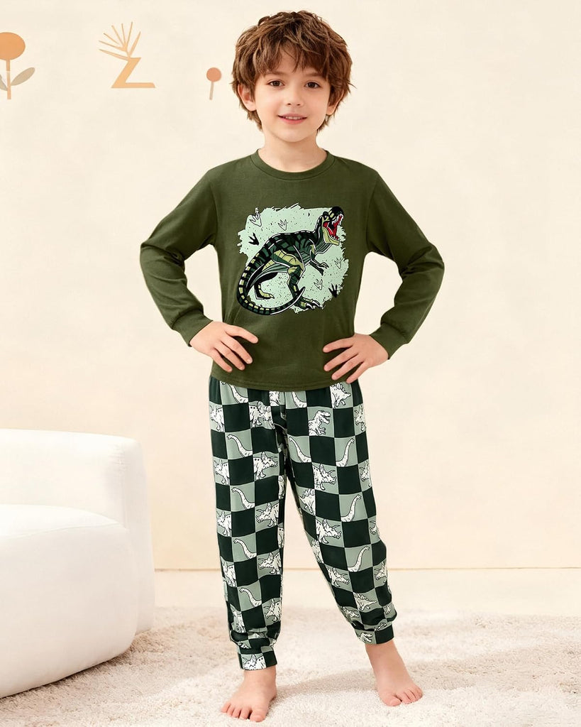Boys Pajamas Long Sleeve Top Long Pants Pajama Sets Kids Funny Prints Pjs 2 Piece Boy Sleepwear