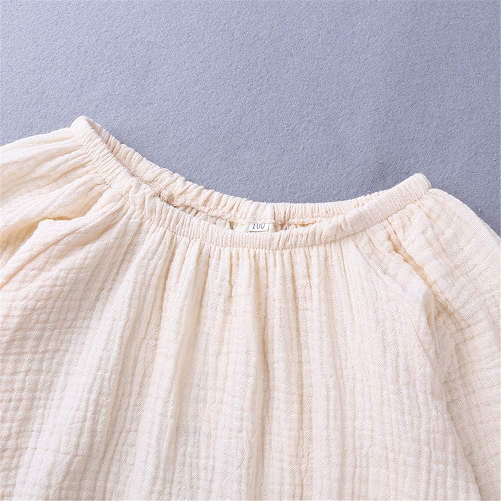 Unisex Baby Cotton Linen Blend Long Sleeve Top and Bloomer Shorts
