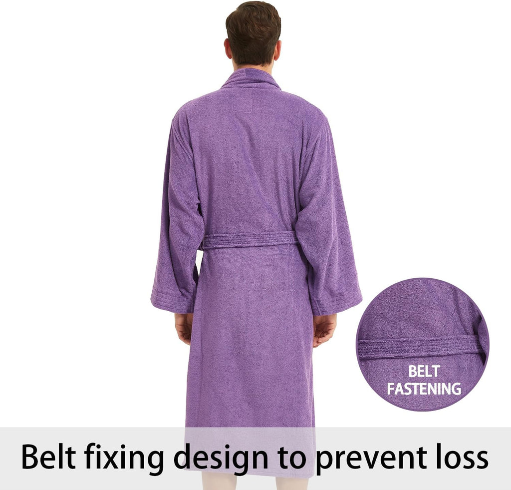 All-Cotton Bathrobe Thick Plush Cloth Housecoat Terry Toweling, Sweat Steaming Clothes Comfortable & Warm