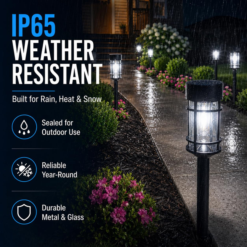Solar Pathway Lights Outdoor 8 Pack Waterproof Solar Lights for Garden