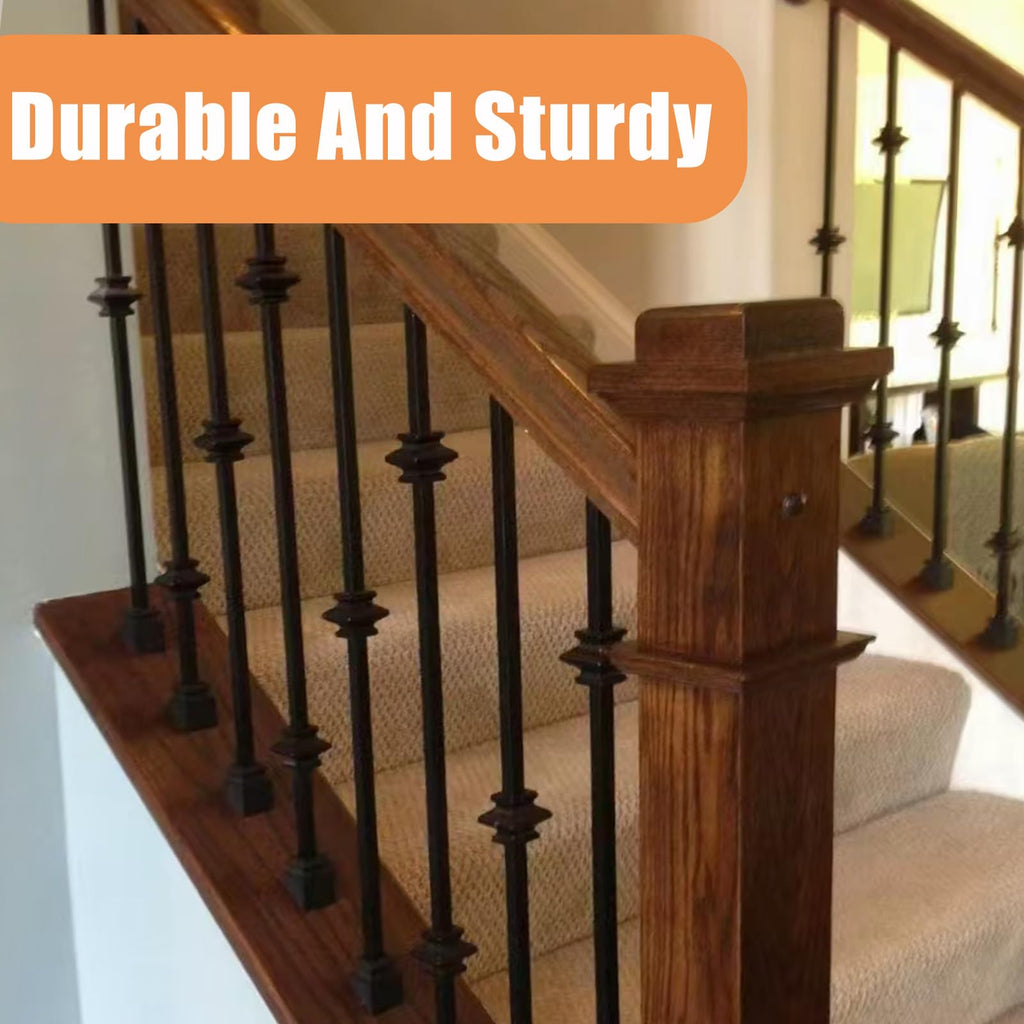 10 Pcs Wrought Iron Balusters, Hollow Double Knuckle Balusters