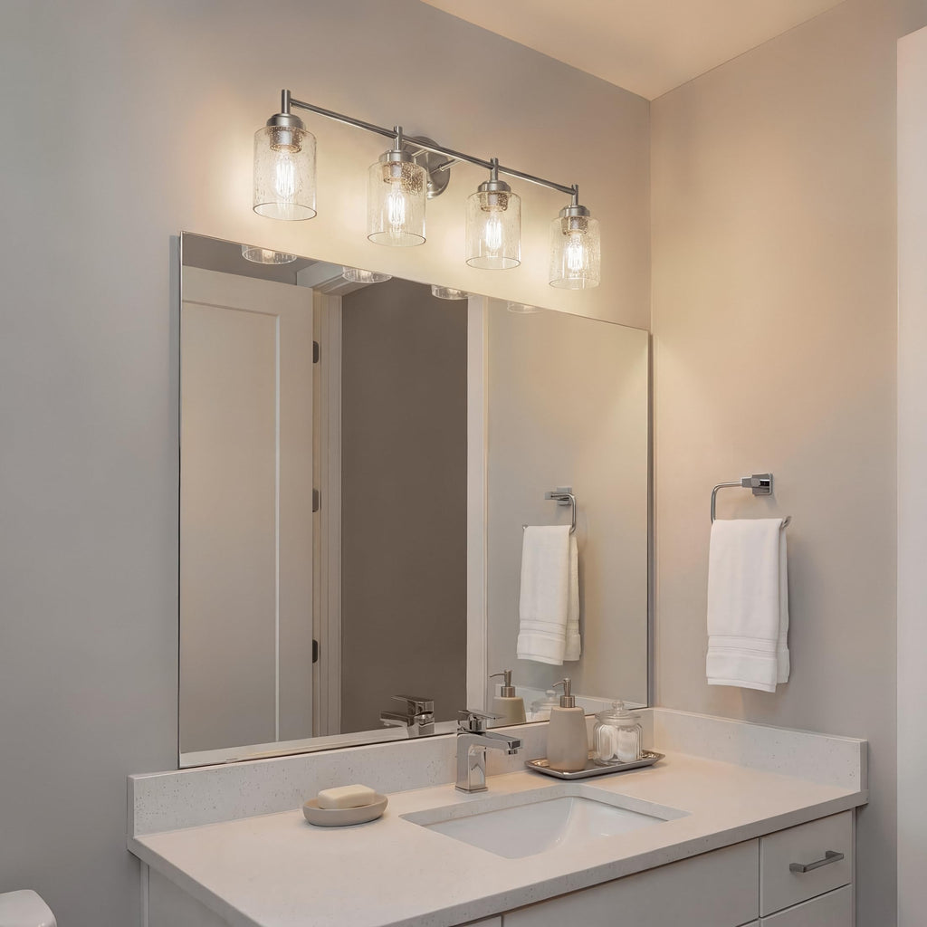 Winslow 4-Light Farmhouse Vanity Light, Brushed Nickel