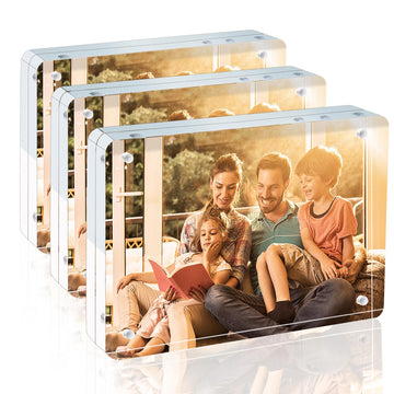 6x8 Acrylic Frame 3Pack 20mm Thicker Frameless Clear Picture Frame