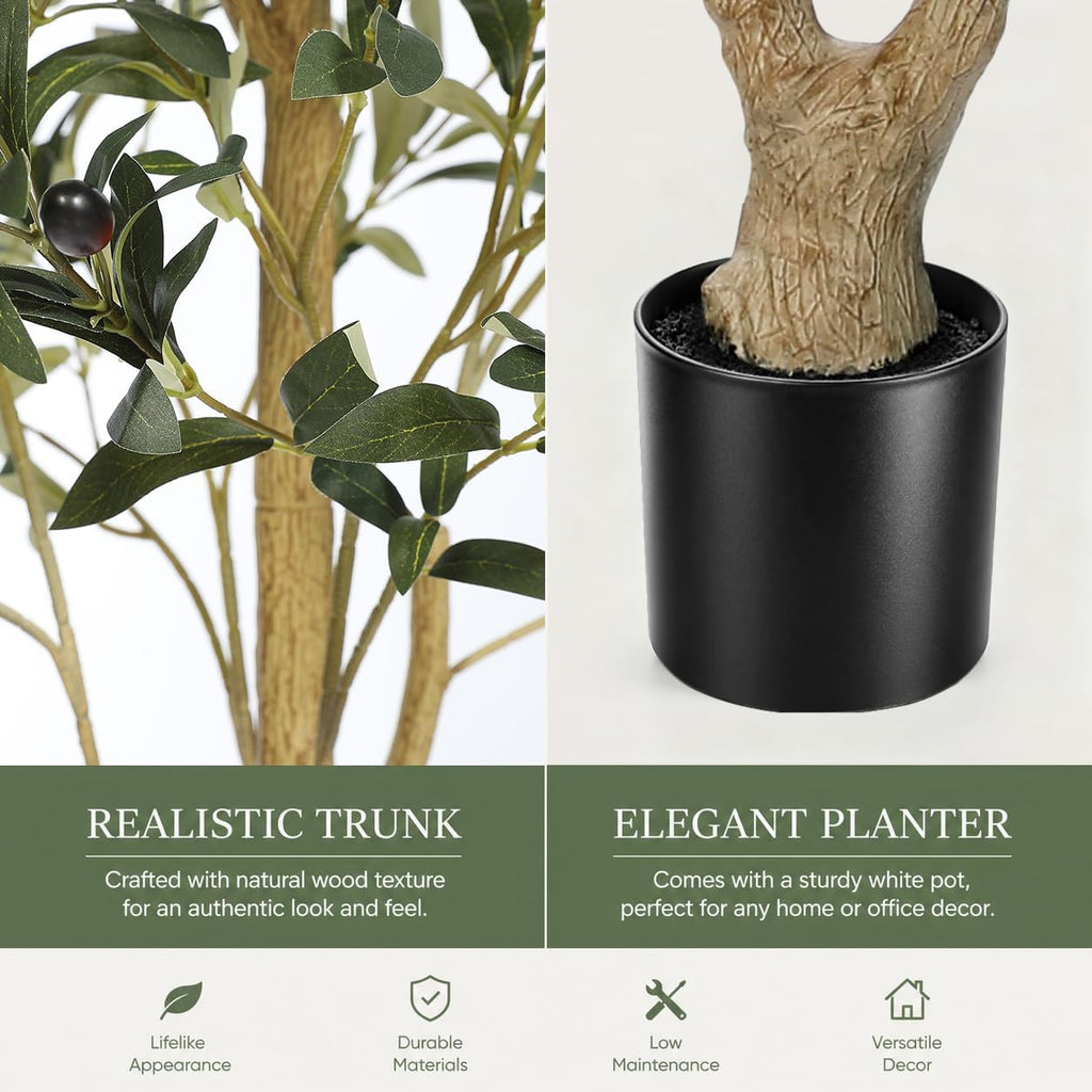 Faux Olive Tree 9ft - Tall Artificial Olive Tree Indoor Home Decor