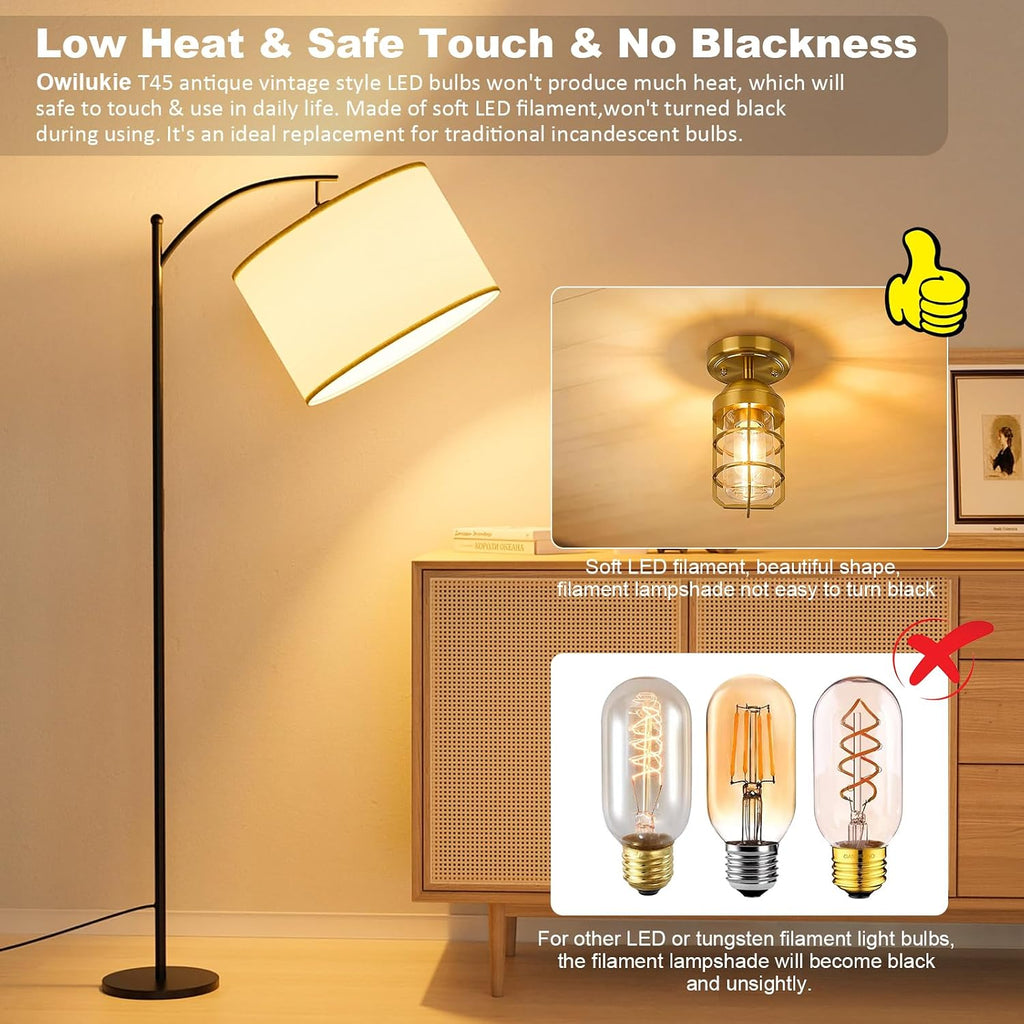 E26 LED Bulb 4W Equivalent 40 watt,Vintage Edison Bulbs,Warm White 2200K Amber E26 Edison Bulb dimmable,Tubular T14