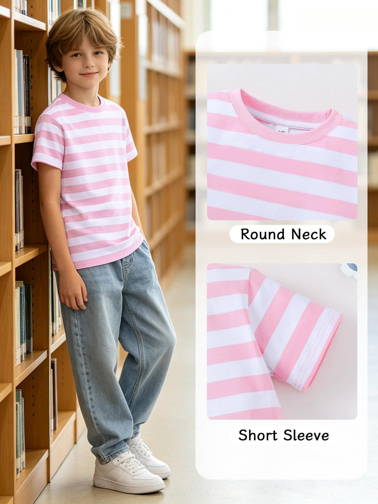 Kid Striped T-Shirt Boys Cotton Tee Basic Top