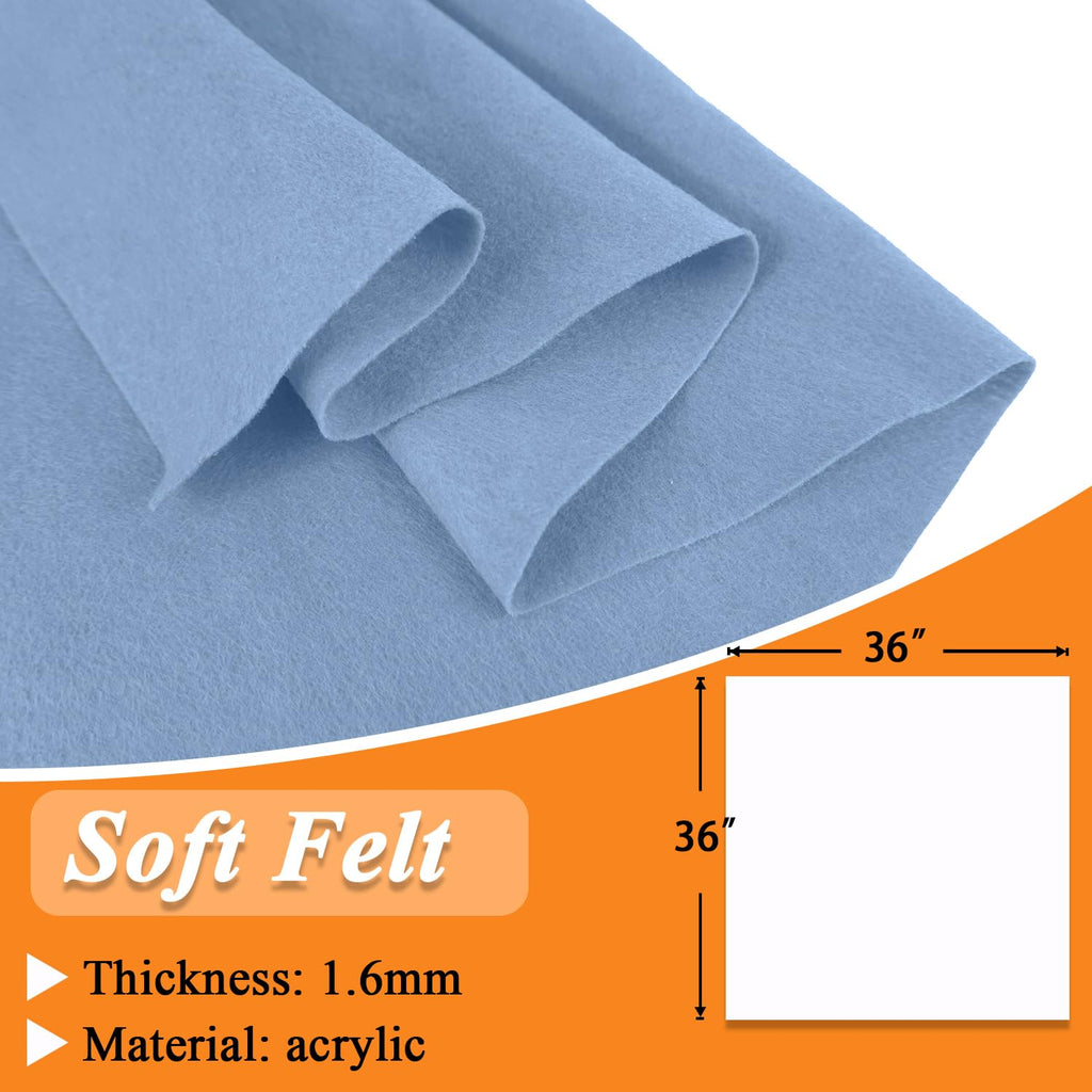 36" X 36" Soft Felt Fabric 1.6mm Thick (Blue Fog)