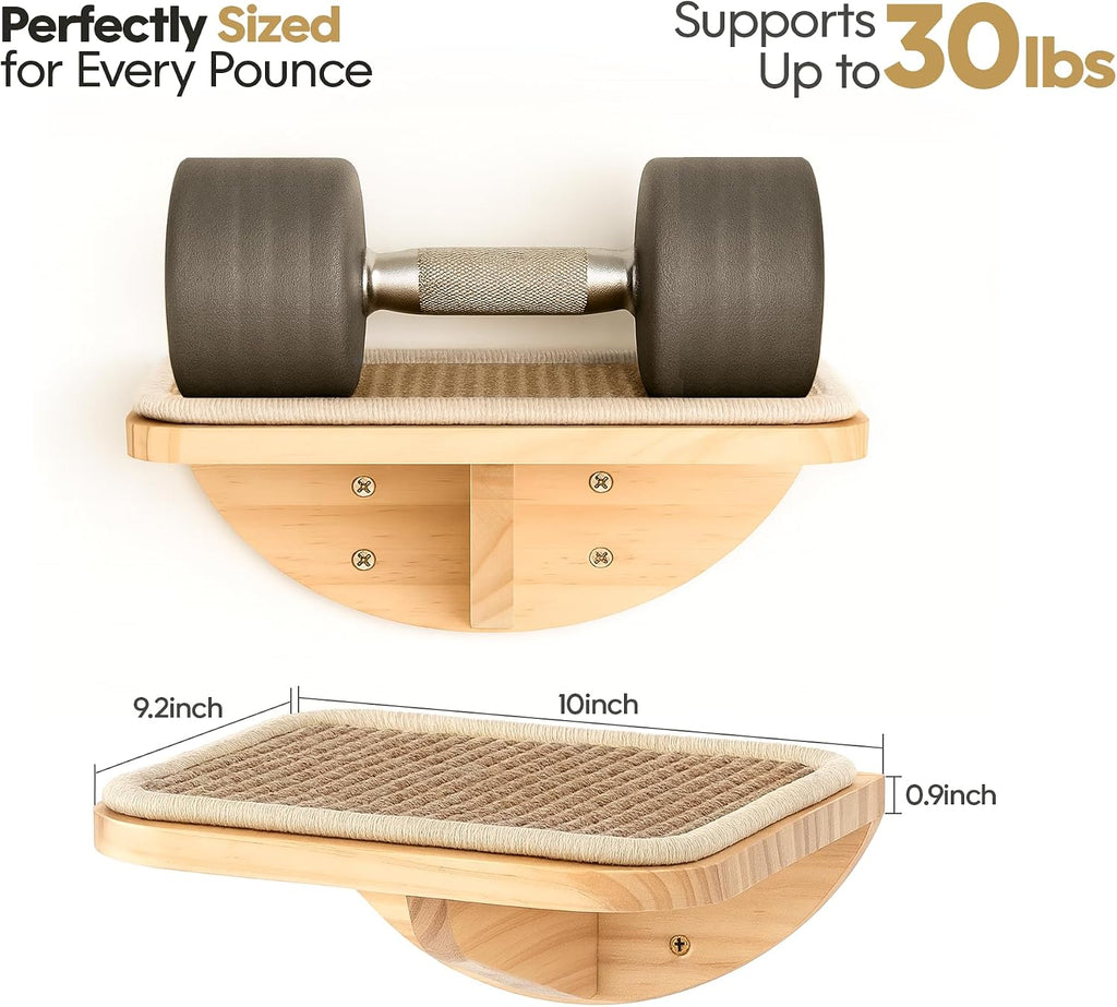 Cat Wall Shelves with Sisal Mat, Cat Wall Furniture Steps for All Breeds