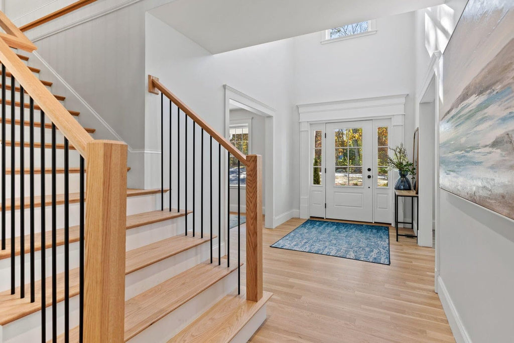 4000 Red Oak Blank Newel Post - 3" x 60" Solid Hardwood Stair Newel Post - Modern Chamfered Top