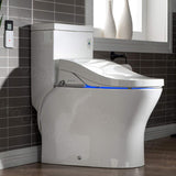 One Piece 1.1GPF/1.6 GPF Dual Flush Elongated Toilet with Advance Smart Toilet in White