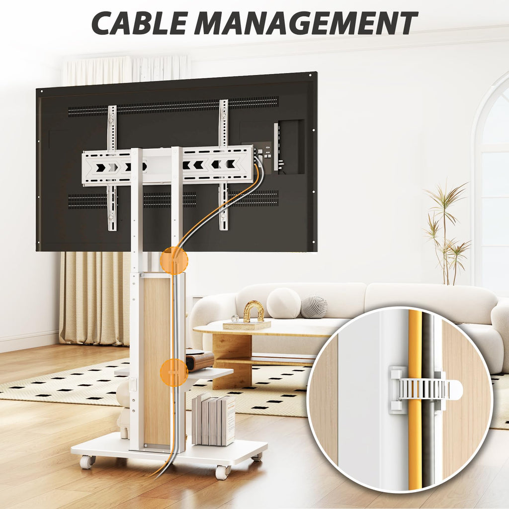 Heavy Duty Rolling TV Stand for 55-100 inch Large TVs