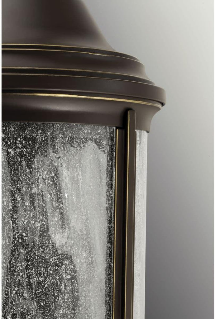 Ashmore Collection 3-Light Water Seeded Glass New Traditional Outdoor Hanging Lantern Light Antique Bronze