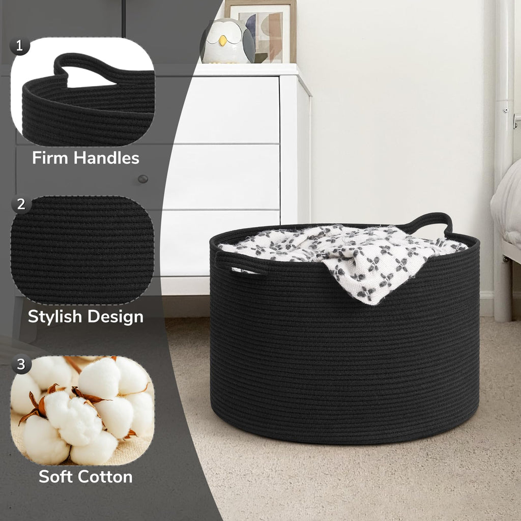 Large Woven Dirty Clothes Basket, 65L