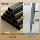 UVV Dining Chairs Set of 2, Metal Kitchen Chairs with Modern Fabric Upholstered for Dining Room, Beige