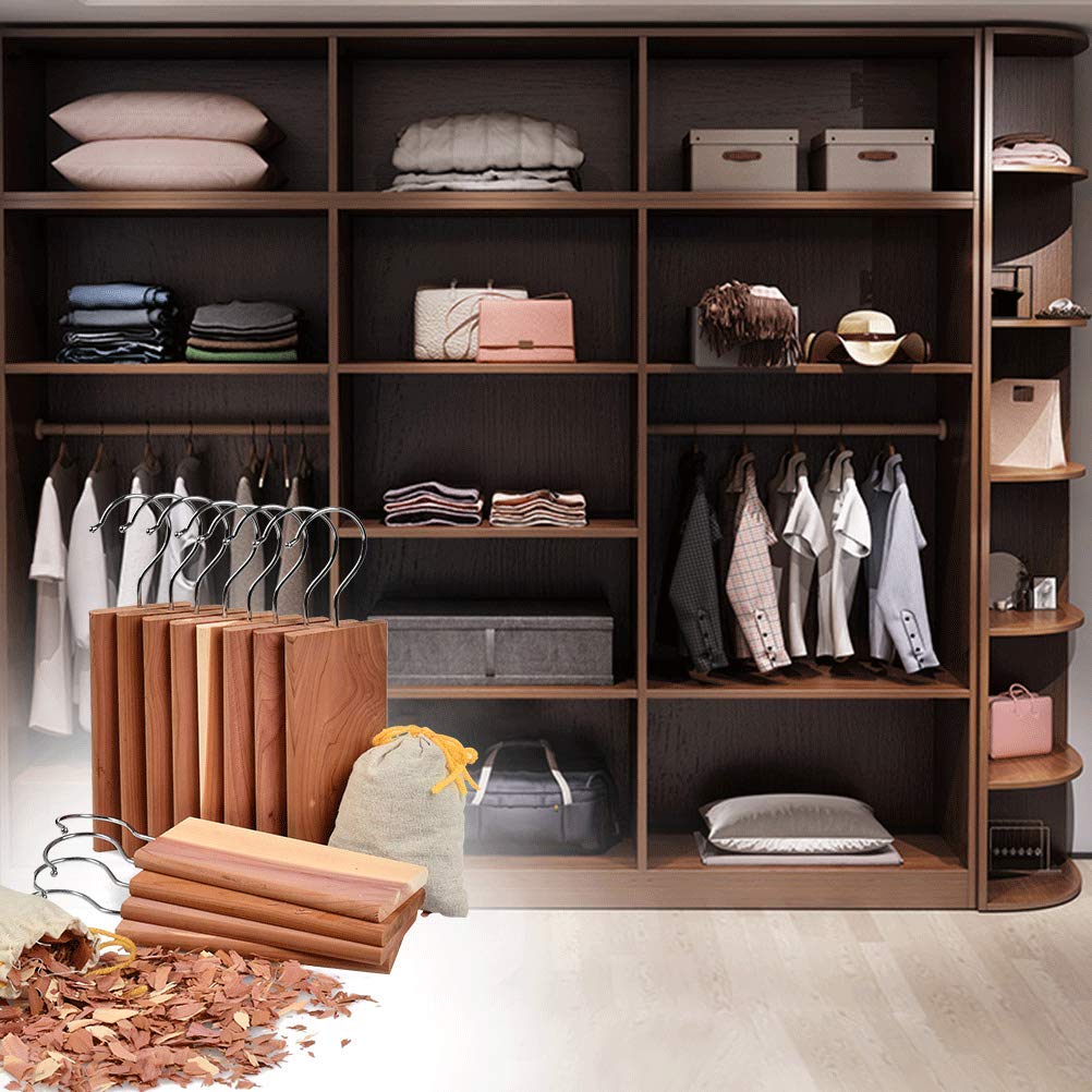 20 Pcs Cedar Blocks for Closet Storage, Aromatic Red Cedar Planks Chips for Closets and Drawers C edars Wood Hangers