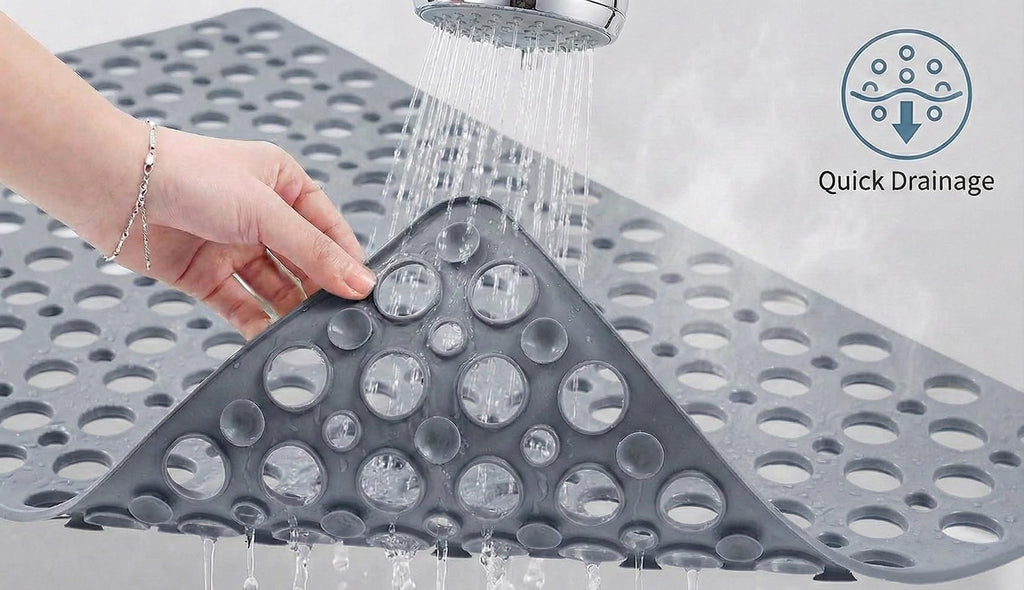Nonslip Bathtub Mat Extra Soft TPE Bath Mat for Kids, Machine Washable Bathroom Shower Mat, Smooth/Non-Textured Tubs
