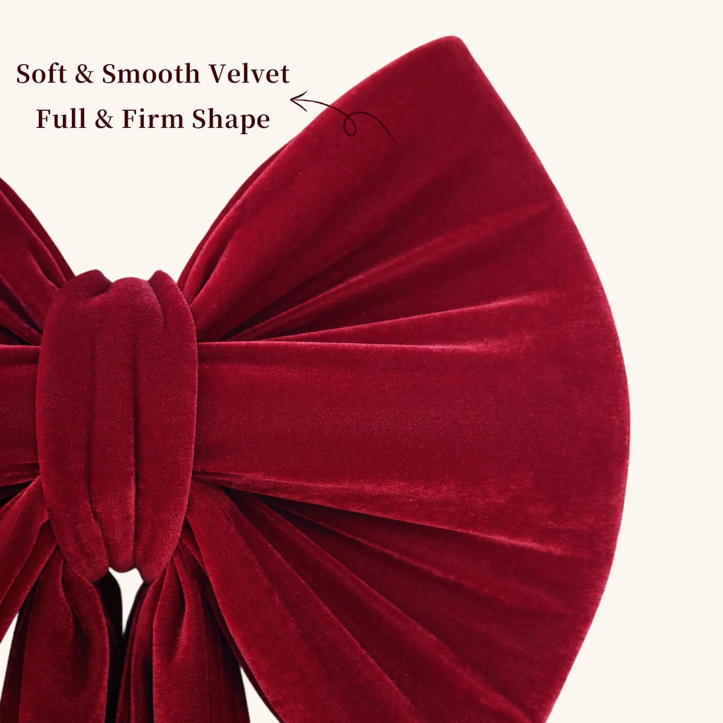 Christmas Decorations - 3FT Large Red Velvet Christmas Tree Topper Bow