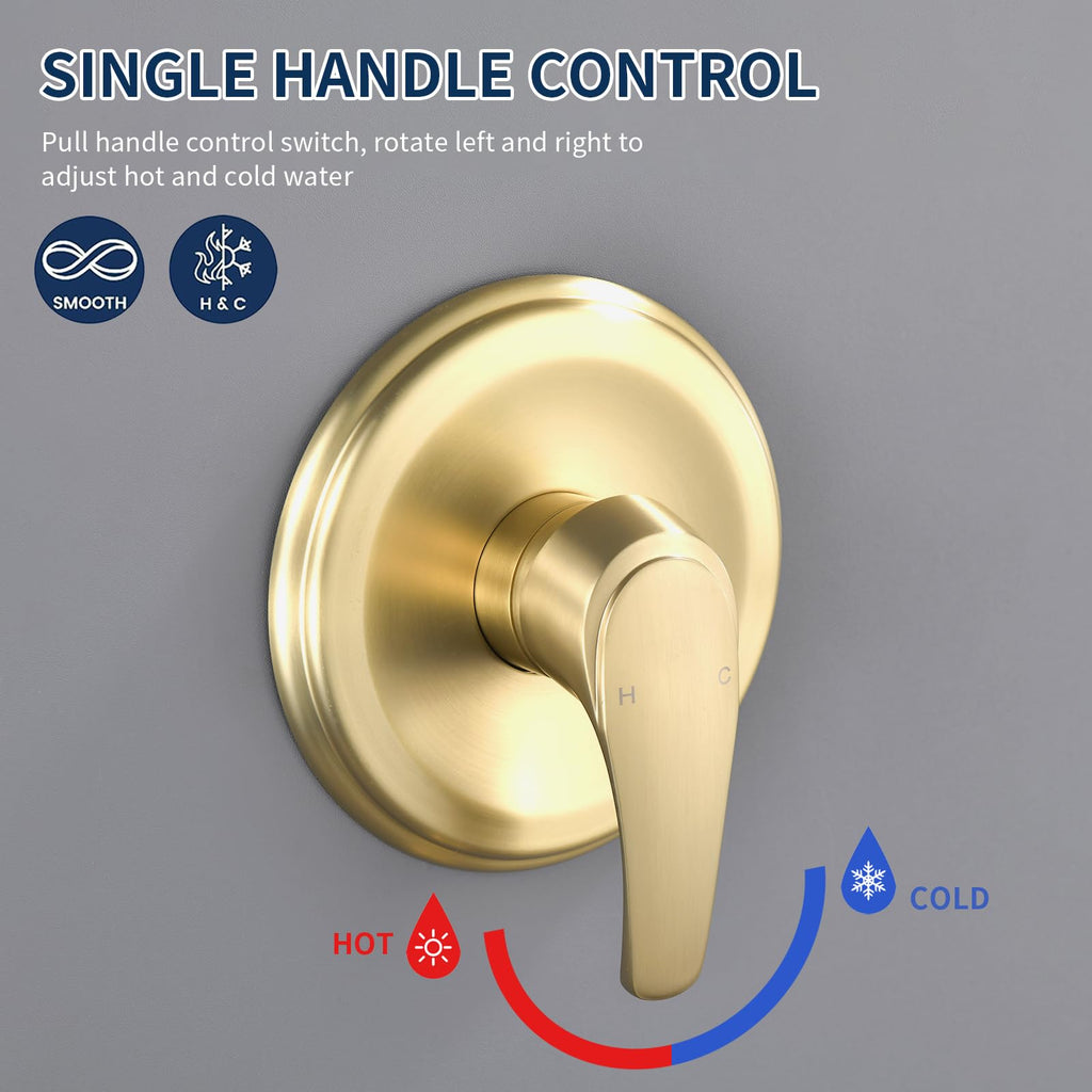 Shower Faucet Set Complete Shower Kit Dual Shower Head and Handheld 2 in 1 Combo Set Shower System Shower Trim Kit