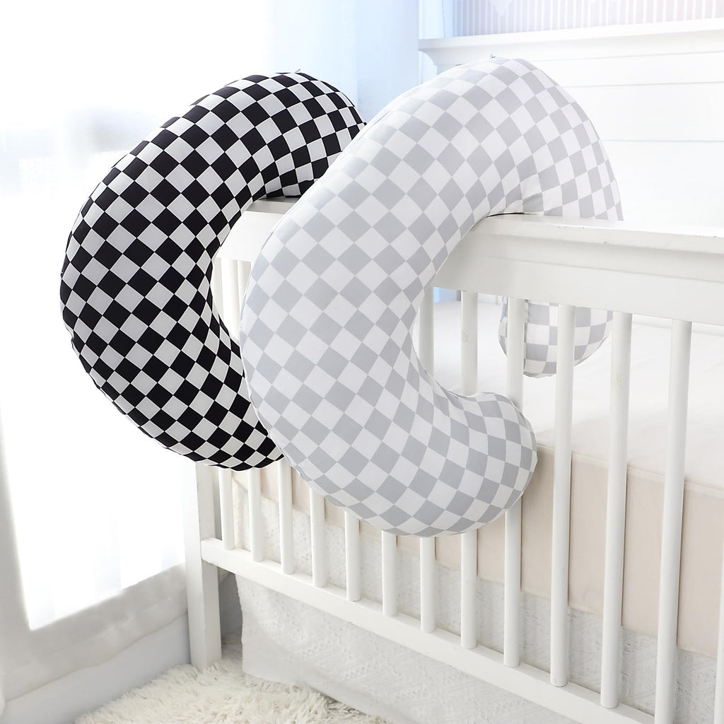 2 Pack Nursing Pillow Cover, Stretchy Removable Case for Breastfeeding Pillows, Ultra Soft Comfortable Slipcover for