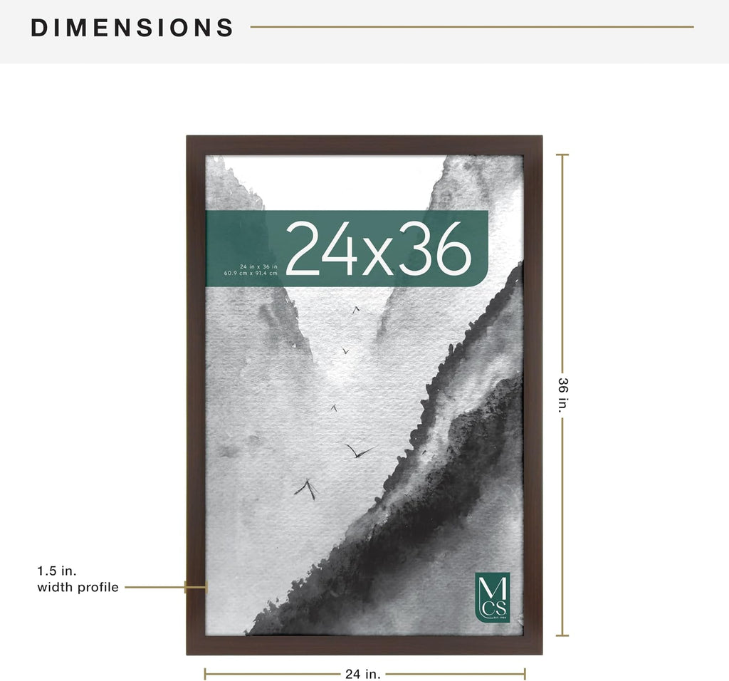 Museum Poster Frame, 24x36, Espresso Woodgrain | Museum Collection Poster Frame For Photos & Art Prints, 24x36 Inch
