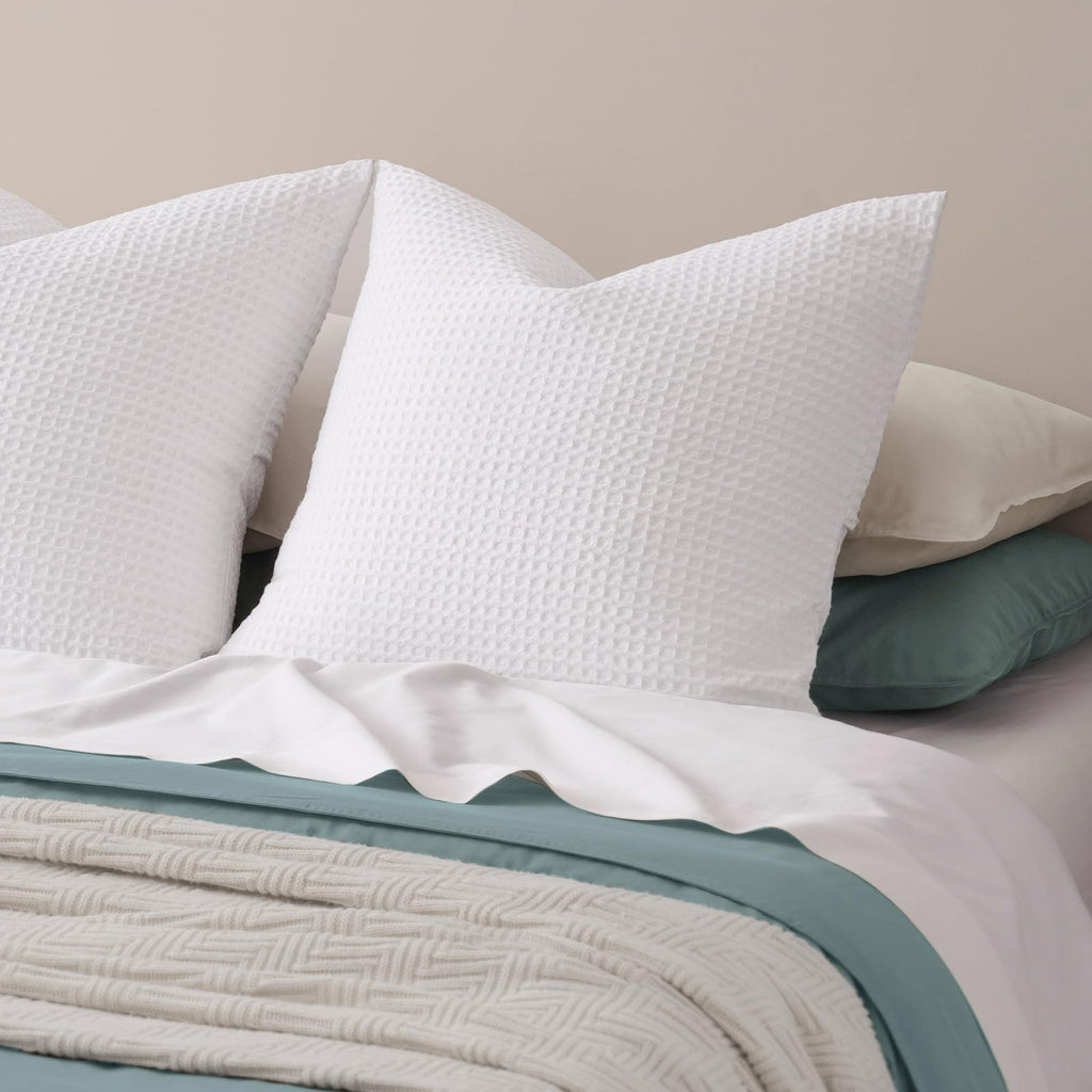 Ultra Soft Waffle Weave Euro Shams 26" x 26", White, No Insert