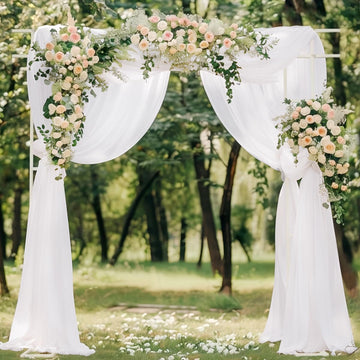 White Wedding Arch Draping Fabric Sheer Chiffon Fabric for Draping