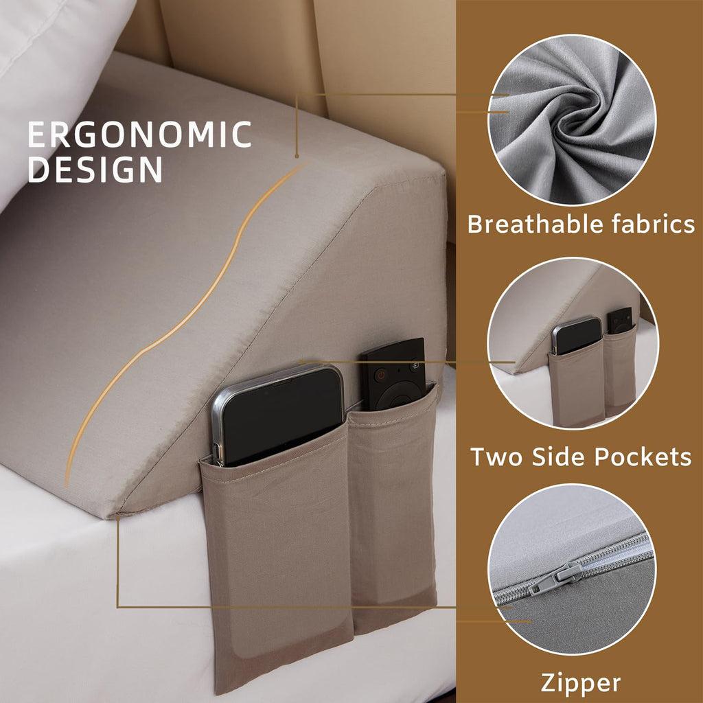 Queen Bed Wedge Pillow for Headboard, Fill The Gap (0-7")