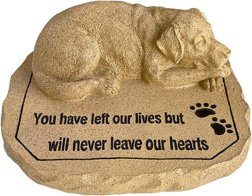 Pet Memorial Stone - Cat or Dog Grave Marker - Durable Waterproof Garden Memorial Stone for Indoor and Outdoor Use