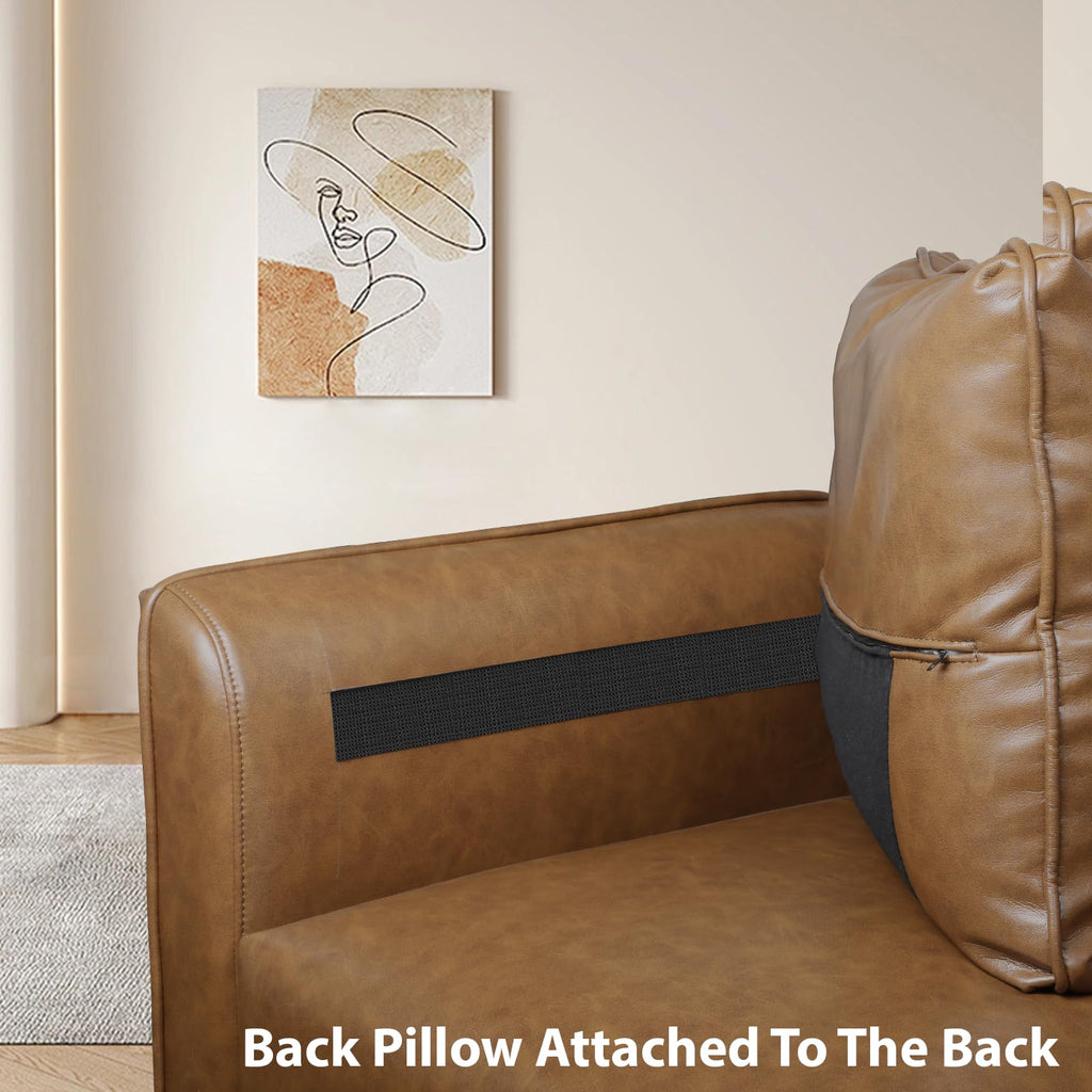 Brown Leather Modular Sofa Sectional Couch with Storage