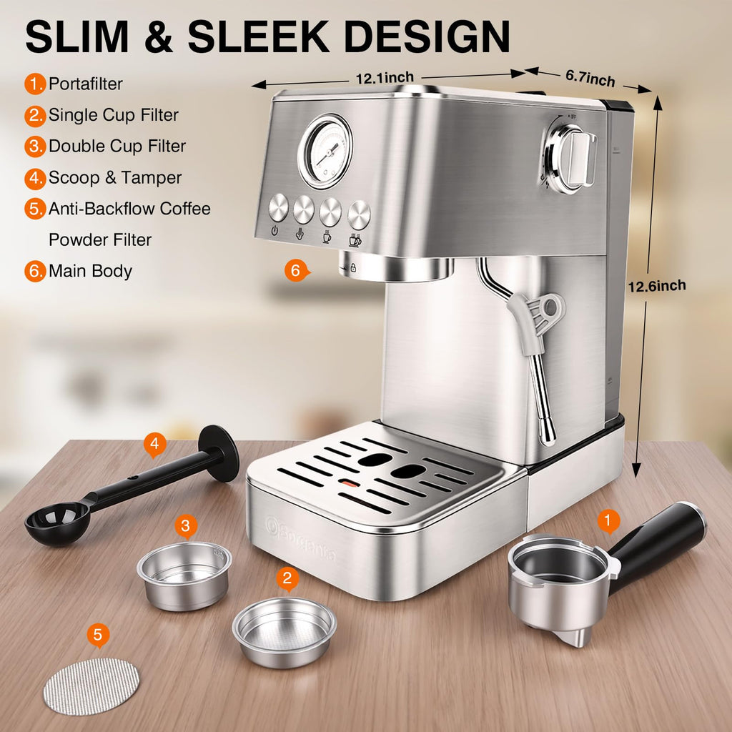 20 Bar Espresso Machine with Milk Frother