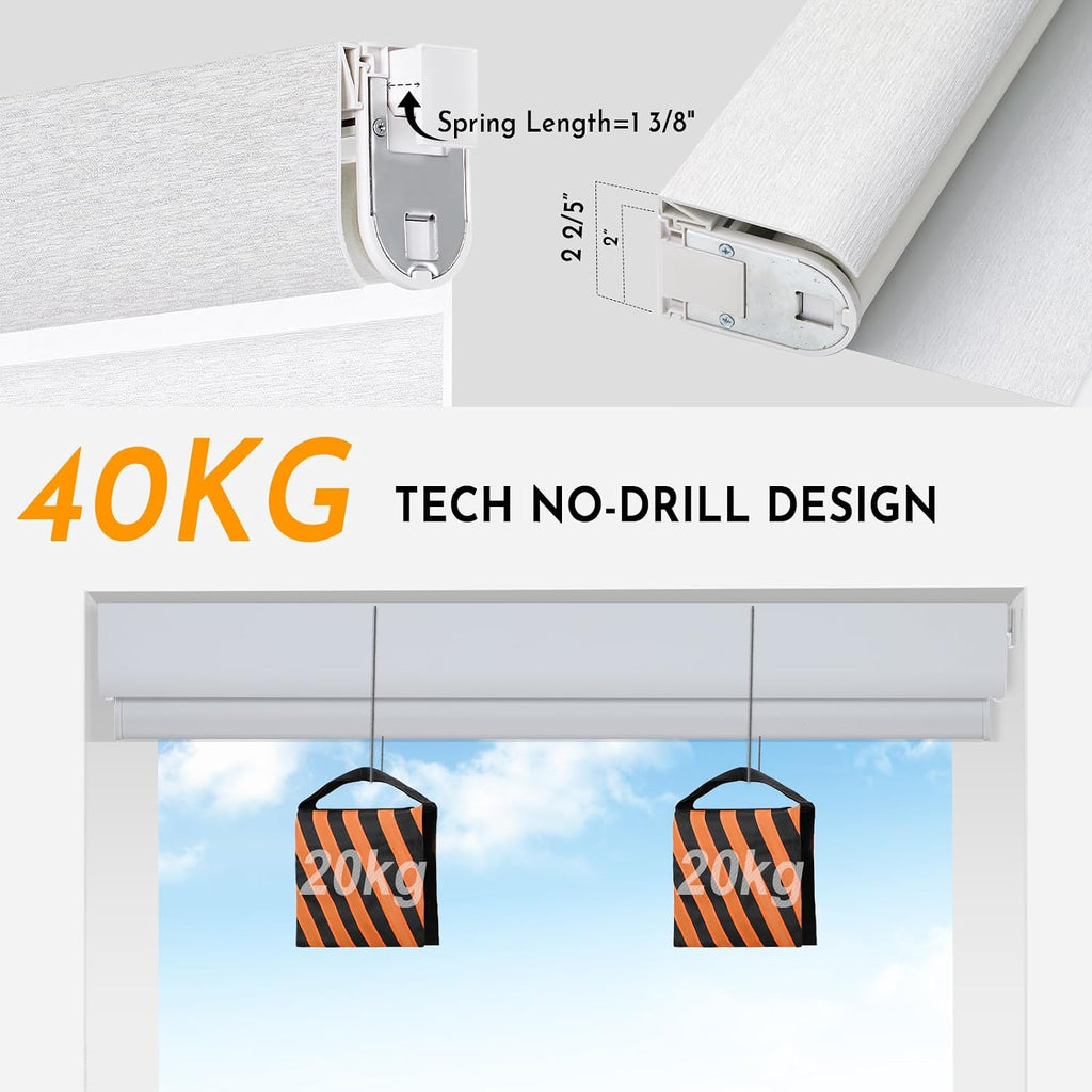 No Drill Zebra Blinds for Indoor Windows,Zebra Blinds for Windows,Kitchen,Pattern Linen Fabric,Pull Down Shades,Light
