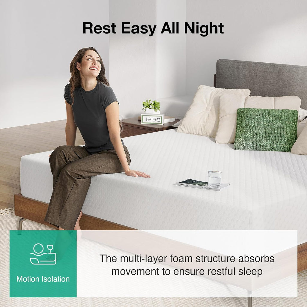 Queen Mattress 12 Inch, Queen Size Memory Foam Mattress | for Contouring Support & Pressure Relief, Motion Isolation