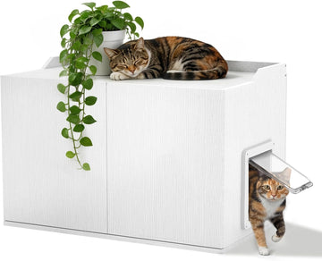 31.5" Cat Litter Box Enclosure Furniture with Door