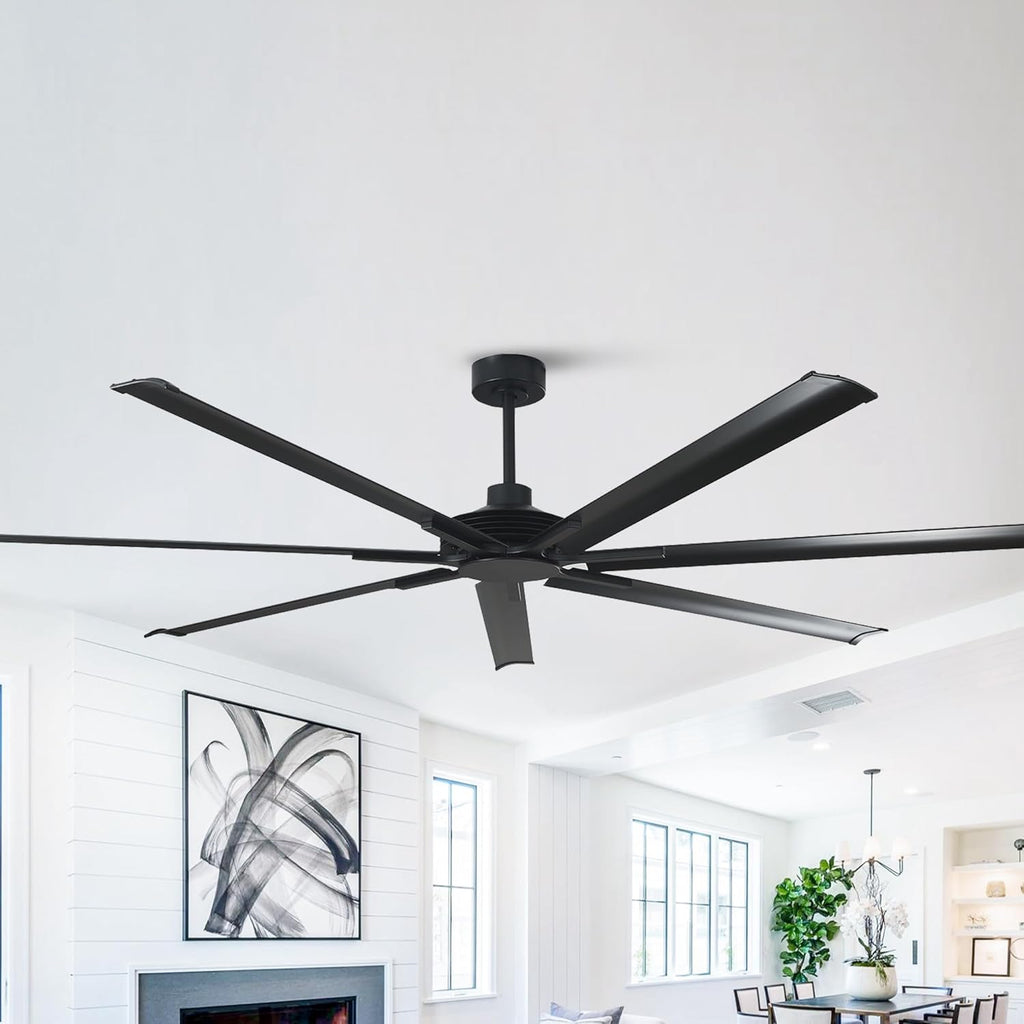 84" Ceiling Fan with LED Light and Remote - Matte Black