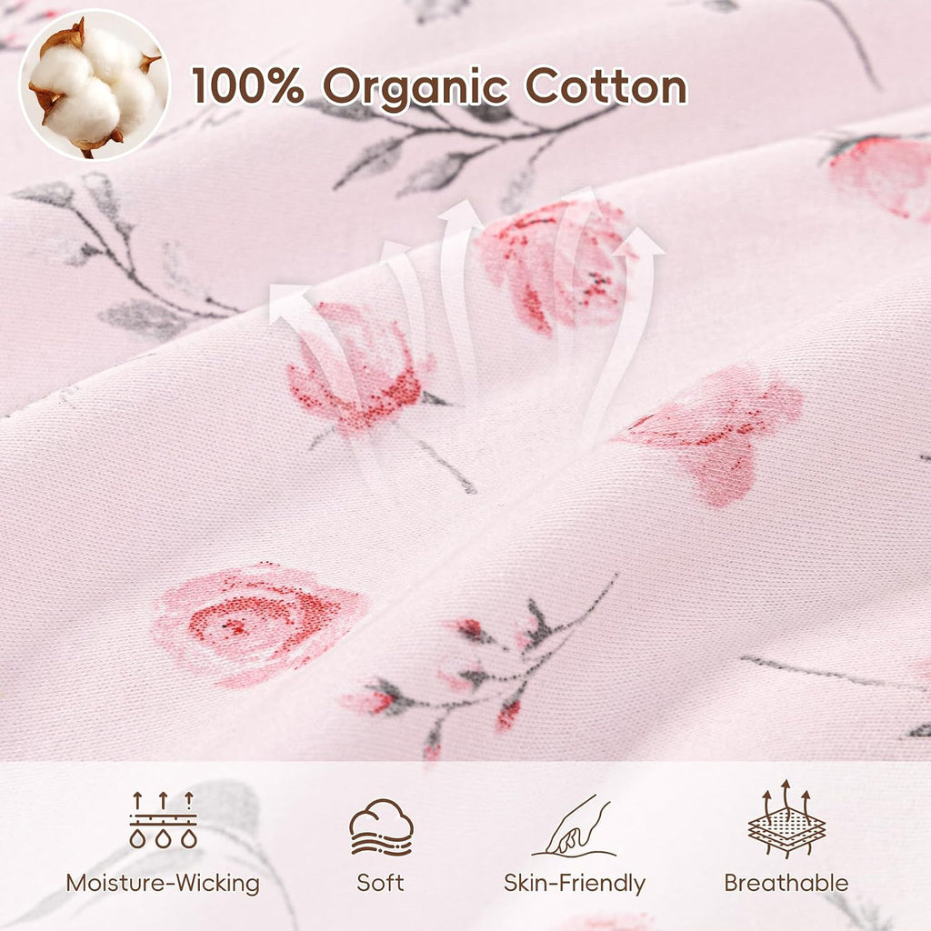 3 Pack 100% Organic Cotton Baby Sleep Sack, Ultra Soft Baby Wearable Blankets with Way Zipper, Comfy